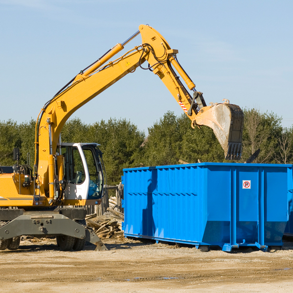 what size residential dumpster rentals are available in Indore WV